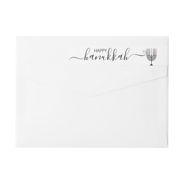 Hanukkah Menorah Holiday Wraparound Address Label (Back)