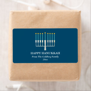 Hanukkah Menorah in Blue Personalised 