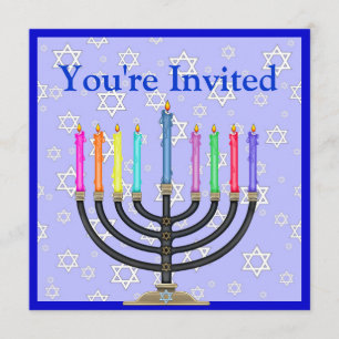 Hanukkah Menorah Invitation