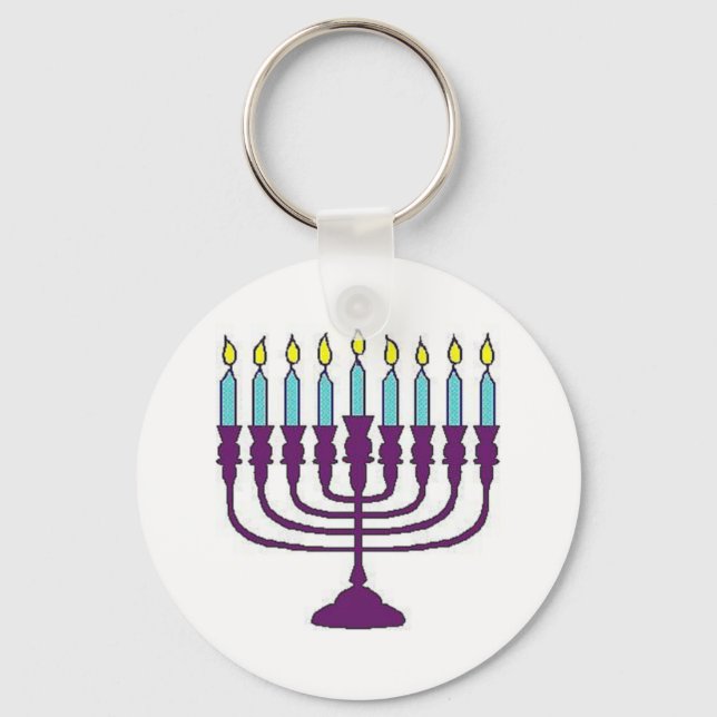Hanukkah Menorah Key Ring (Front)