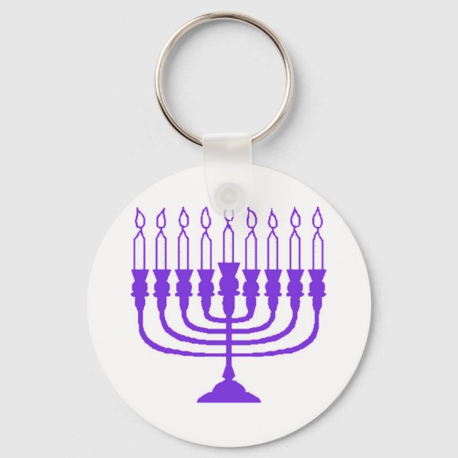 Hanukkah Menorah Key Ring (Front)