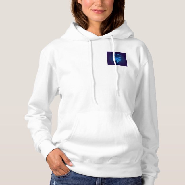 Hanukkah Menorah Lights Holiday symbol Hoodie (Front)