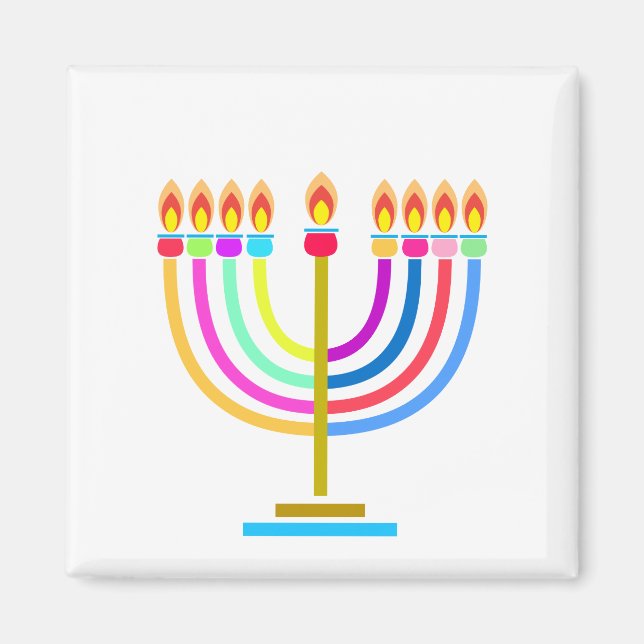 Hanukkah Menorah Lights Holiday symbol Magnet (Front)