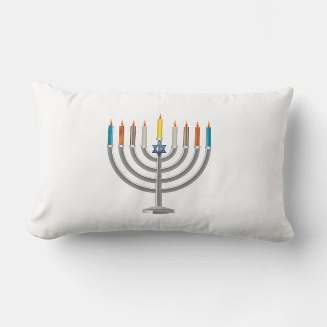 Hanukkah menorah lumbar cushion (Front)