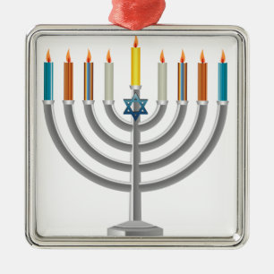 Hanukkah menorah metal tree decoration