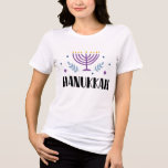 Hanukkah Menorah Modern Jewish Holiday Stars Tri-Blend Shirt<br><div class="desc">This modern design features the text "Hanukkah" in modern typography accented with a menorah and stars #hanukkah #menorah #jewish #hanukkahtshirts</div>