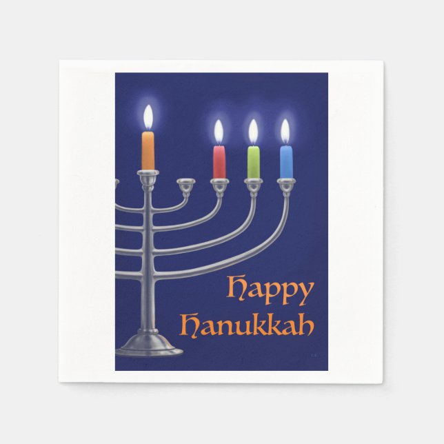 "Hanukkah Menorah." Napkins (Front)