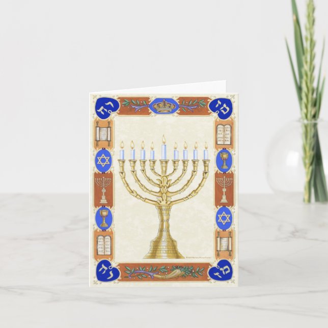 Hanukkah Menorah Notecard (Front)