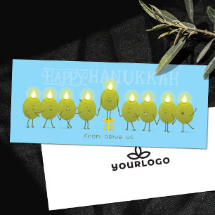 Hanukkah Menorah Olives Corporate Logo Card