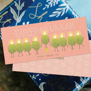 Hanukkah Menorah Olives   Group Greeting Card