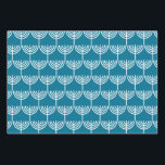 Hanukkah Menorah Pattern in Teal and White Wrapping Paper Sheet<br><div class="desc">Tasteful,  modern,  simple,  clean Hanukkah Chanukah Menorah / Chanukiah pattern in teal blue and white. Coordinating gift wrapping sheets for an elegant festival of lights. Perfect for the Jewish holidays.</div>