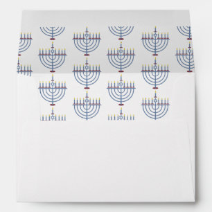 Hanukkah Menorah Pattern Pretty Envelope
