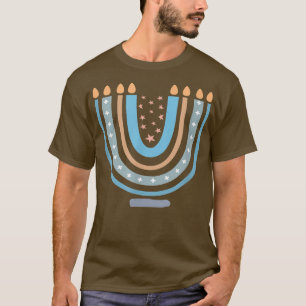 Hanukkah Menorah Rainbow Candle Light Hanukkah Cel T-Shirt