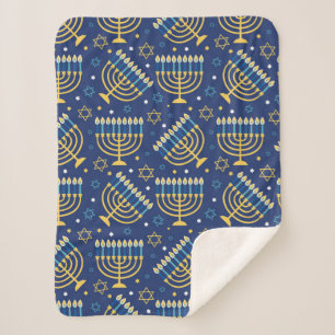 Hanukkah Menorah Sherpa Blanket