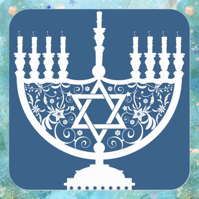 Hanukkah Menorah Square Sticker (Creator Uploaded)