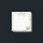 Hanukkah Menorah & Star of David Pattern | Blue Post-it Notes<br><div class="desc">This Hanukkah design features a menorah and Star of David pattern set on pastel blue and menorah with a blue and gold flower bouquet. The fun play on words "I Have a Latke To Do Today" may be personalised.</div>