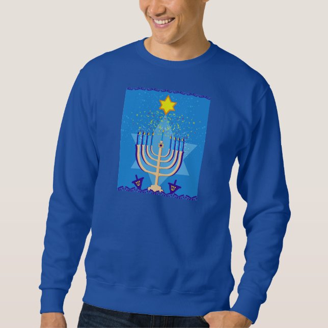 hanukkah menorah sweatshirt (Front)