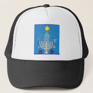 hanukkah menorah trucker hat