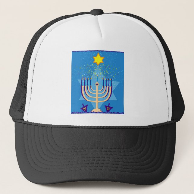 hanukkah menorah trucker hat (Front)