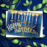 Hanukkah Menorah Watercolor Fun Joyful Foil Holiday Card<br><div class="desc">Hanukkah Menorah Watercolor Fun Joyful</div>