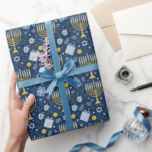 Hanukkah Menorah Wrapping Paper
