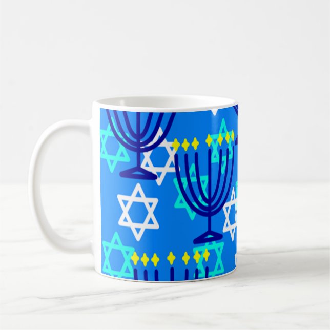 Hanukkah Menorahs Coffee Mug (Left)