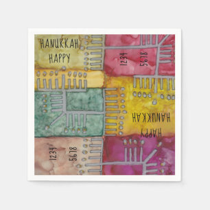 Hanukkah Menorahs Napkin