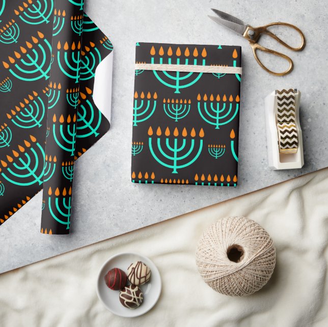 Hanukkah Menorahs  Wrapping Paper (Crafts)
