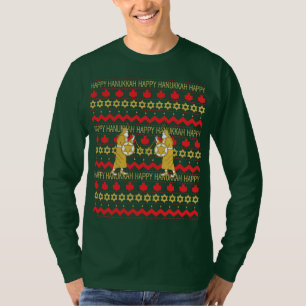 Hanukkah Men's "Ugly Sweater" T-Shirt Long Sleeve