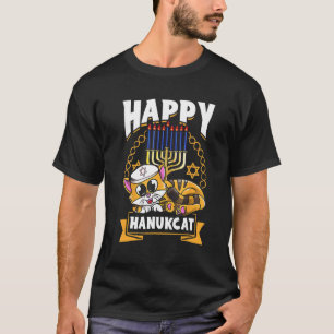 Hanukkah Meownorah Cat Kitty Kitten Jewish Cat T-Shirt