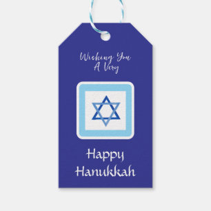 HANUKKAH message Blue Gift Tags