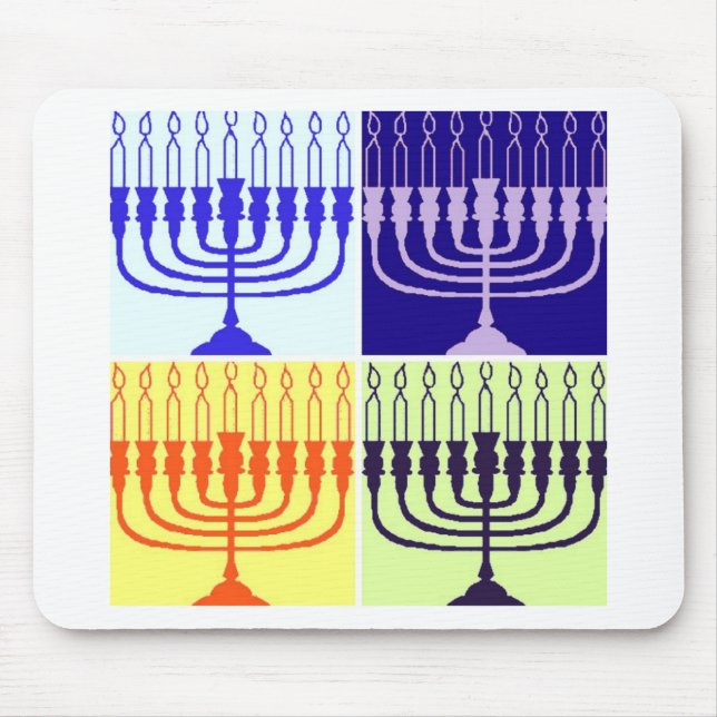 Hanukkah Minorah Mouse Mat (Front)