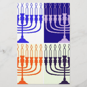 Hanukkah Minorah Stationery