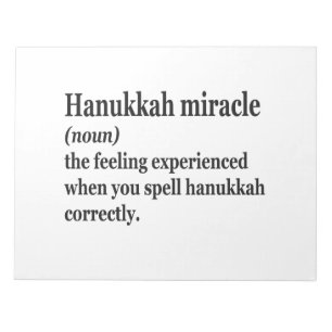 Hanukkah Miracle Funny Chanukah Jewish Definition Notepad