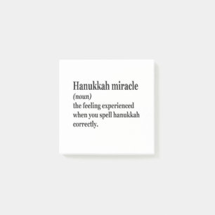 Hanukkah Miracle Funny Chanukah Jewish Definition  Post-it Notes