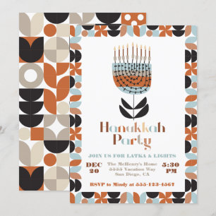Hanukkah Mod Menorah Party Invitation