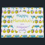 Hanukkah modern funny add your name custom large gift bag<br><div class="desc">Channukah Hannukah Hanukkah cute kawaii donut Medium Gift Bag Happy Hannukah from family name</div>