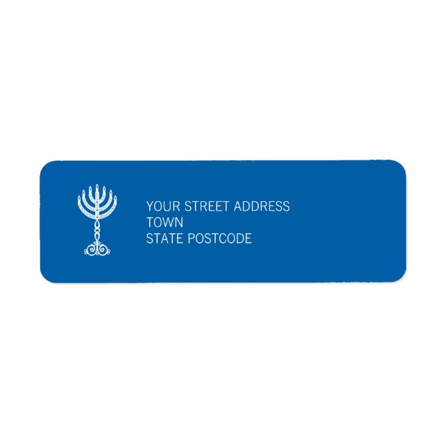 Hanukkah Motif blue Return Address Label (Front)