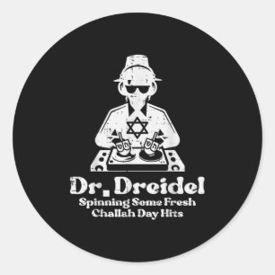 Hanukkah Mr Dreidel Dj Funny Chanukkah Jewish Men  Classic Round Sticker