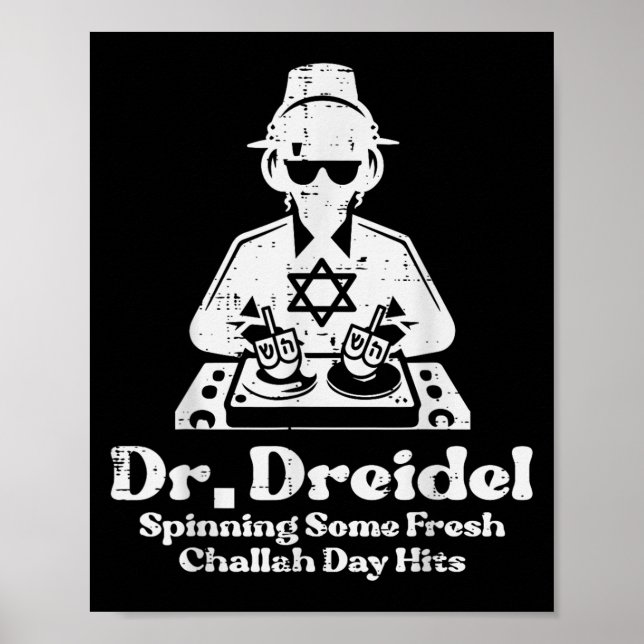 Hanukkah Mr Dreidel Dj Funny Chanukkah Jewish Men  Poster (Front)