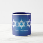 Hanukkah Mug<br><div class="desc">This Hanukkah mug is a great small gift. Using 3 Stars of David (Magen David) across it gives a great classic feel. Give as a gift to co-workers or friends or have it at home to serve hot chocolate in during the holidays. Pair with a matching card, stamp etc. to...</div>