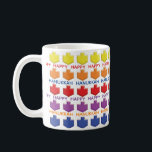 Hanukkah Mug "3D Dreidels"<br><div class="desc">Colourfully Fun Hanukkah mug. "3 D Dreidels" Chanukah Mug. Personalise mug by deleting text and replacing with your own message. Choose your favourite font style, colour, and size. Create a simply simple gift by adding some goodies to the mug, wrap it in cellophane and tie it with a bow. Enjoy!...</div>