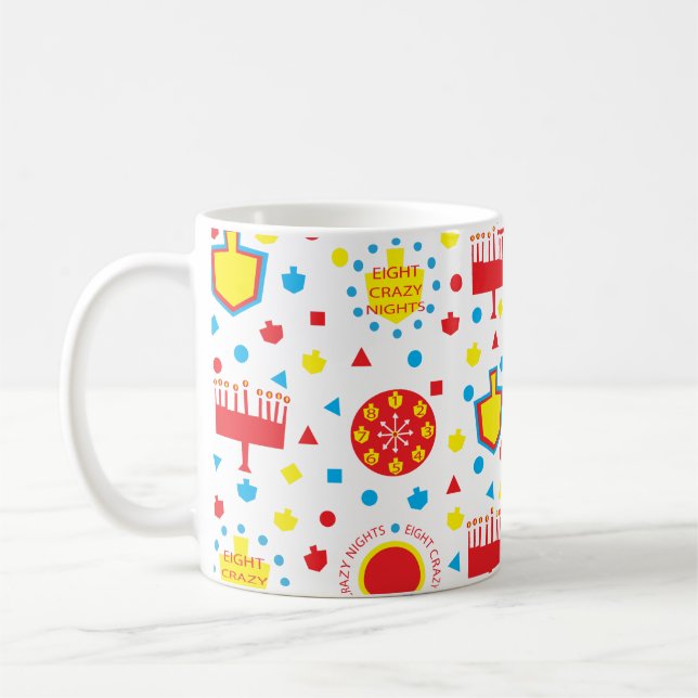 Hanukkah Mug Colourful Crazy 8 Nights (Left)