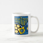 Hanukkah Mug humourous Personalise Option<br><div class="desc">Hand drawn,  Hanukkah designed,  humourous blue rimmed mug. Personalisation option ready if you are!</div>