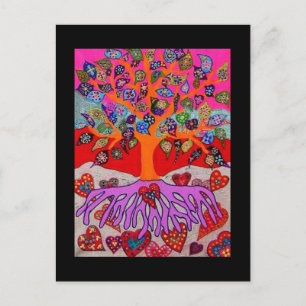 Hanukkah My Hearts Flower for You Tree of Life Postcard