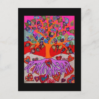 Hanukkah My Hearts Flower for You Tree of Life Postcard