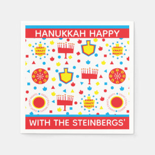 Hanukkah Napkins Personalise COLORFUL 8 NIGHTS