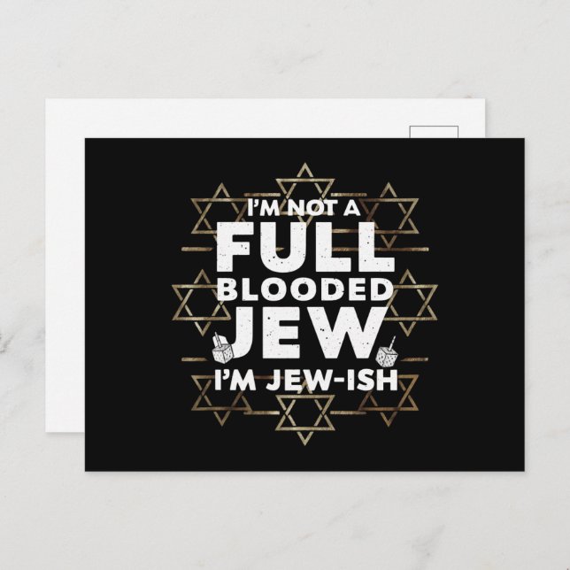 Hanukkah Not Full Blooded Jew Jewish Chanukah Postcard (Front/Back)