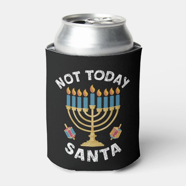 Hanukkah Not Today Santa Jewish Chanukah  Can Cooler (Can Front)