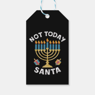 Hanukkah Not Today Santa Jewish Chanukah Gift Tags